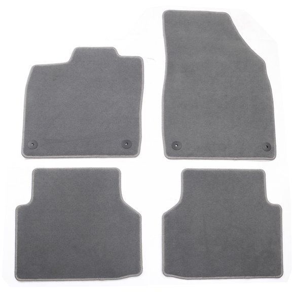 Ikon Motorsports Floor Mats Fits 2021-2025 Volkswagen ID.4 4DR Gray Nylon OE Fitment Style Front & Rear Floor Mats Anti-slip Carpets Replacement 4PCS