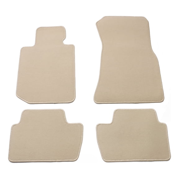 Ikon Motorsports Floor Mats Fits 2022-2024 BMW 2 Series 230i & M240i Coupe & G87 M2 Beige Nylon OE Fitment Style Front & Rear Floor Mats Anti-slip Carpets Replacement 4PCS