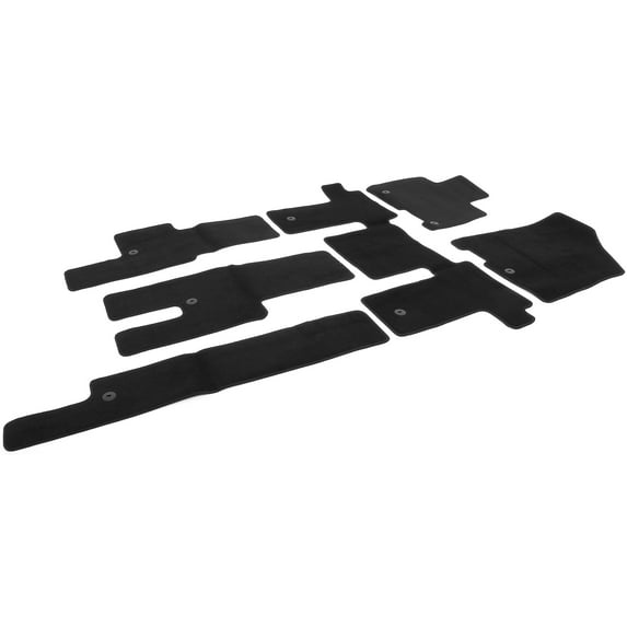 Ikon Motorsports Anti-slip Floor Mats Liner Fits 2022-2025 Kia Carnival 8-Seat, Nylon OEM Fitment Style Front & Rear Carpets Black 6PCS