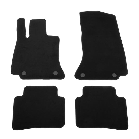 Ikon Motorsports Floor Mats Liner Fits 2022-2025 Mercedes-Benz C-Class W206 Sedan, Black Nylon OEM Fitment Style Front Rear Anti-slip Carpets 3PCS