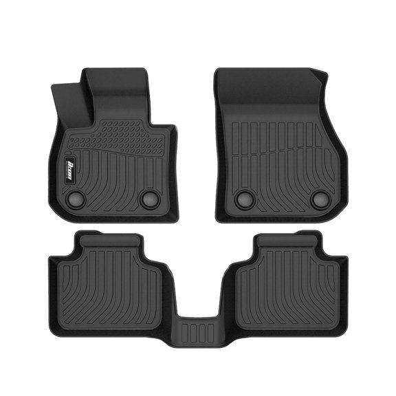 Ikon Motorsports 3D TPE Floor Mats, All Weather Waterproof Anti-Slip, Fits 2023-2025 BMW X1 U11& 2024-2025 X2 U10, Black 3 Pieces