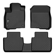 Ikon Motorsports All Weather Floor Mats for 2023-2025 Honda HR-V & 2025+ Acura ADX, 3D Molded Front Rear Carpets Liner Protectors, Black TPE 3PCS