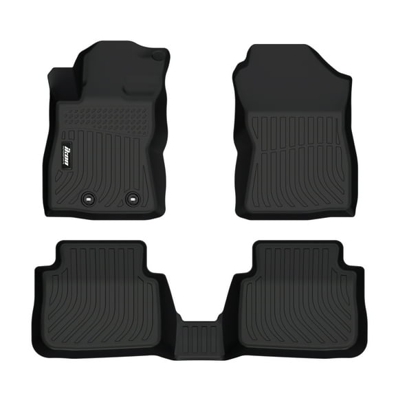 Ikon Motorsports Floor Mats Compatible With 2024-2025 Subaru Crosstrek& Impreza, 3D Molded Custom Carpets 1st 2nd Row Front Rear Protection 3PC Pad Black TPE All Weather Liner Protector