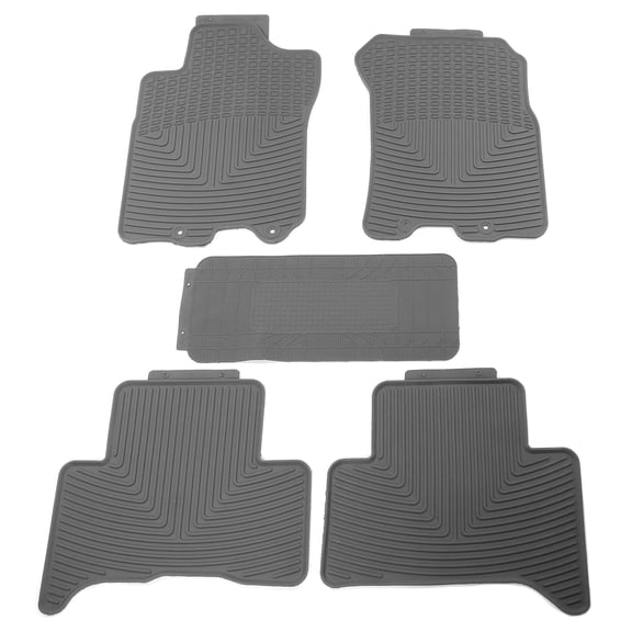 Ikon Motorsports Floor Mats Compatible With 2007-2014 Toyota FJ Cruiser, Gray Latex All Weather Car Auto Front Rear Carpets Liner 5PC Set Protector