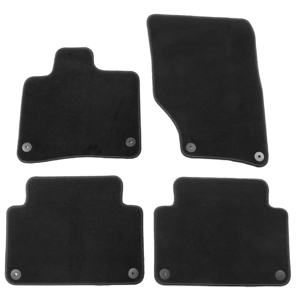 Ikon Motorsports Floor Mats Compatible With 2007-2015 Audi Q7, Black Nylon Car Auto Front Rear Carpets Liner 4PC Set Protector