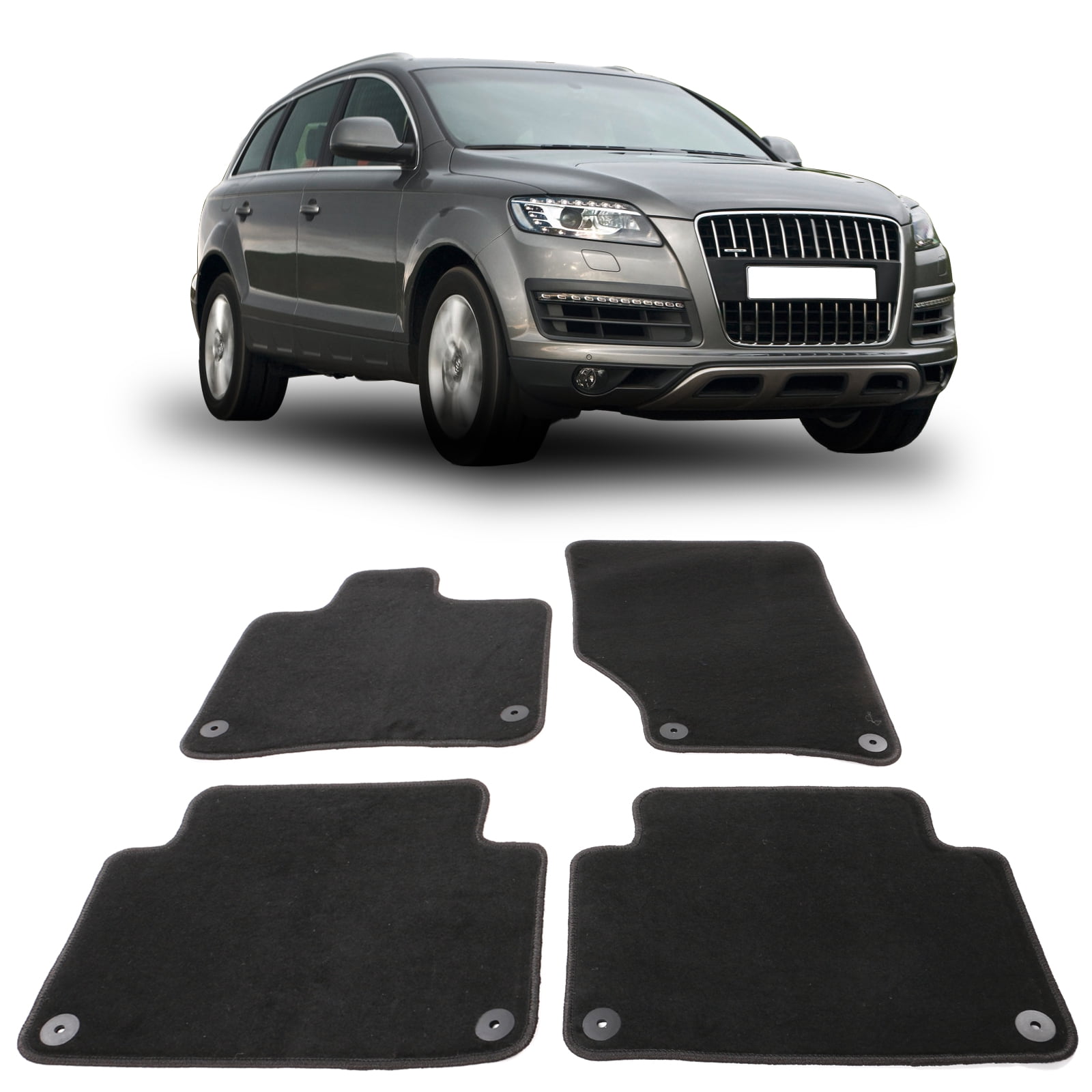 Ikon Motorsports Floor Mats Compatible With 20072015 Audi Q7, Black
