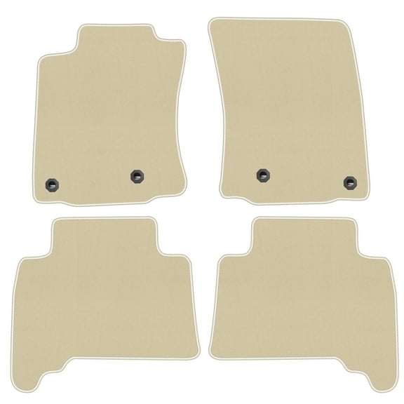 Ikon Motorsports Floor Mats Fits 2014-2024 Toyota 4Runner & 2014-2023 Lexus GX460, Beige Nylon Car Auto Front Rear Carpets Liner 4PC Set Protector