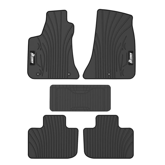 Ikon Motorsports Floor Mats Compatible With 2011-2023 Dodge Charger, Latex Heavy Duty All Weather Season Car Auto Front Rear Carpets Liner 5PC Black
