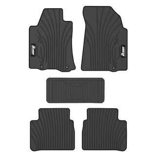 Ikon Motorsports Floor Mats Compatible With 2017-2023 Tesla Model 3, Latex  Heavy Duty All Weather Car Front Rear Carpets Liner 3PC Black 
