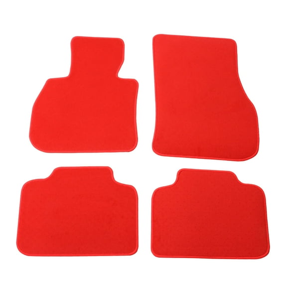 Ikon Motorsports Floor Mats Compatible With 2017-2024 Mini Cooper Countryman, Red Nylon Car Auto Front Rear Carpets Liner 4PC Set Protector