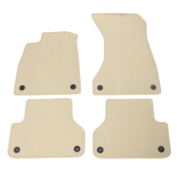 Ikon Motorsports Floor Mats Compatible With 2018-2024 Audi A5 RS5 S5 Sportback, Beige Nylon Car Auto Front Rear Carpets Liner 4PC Set Protector