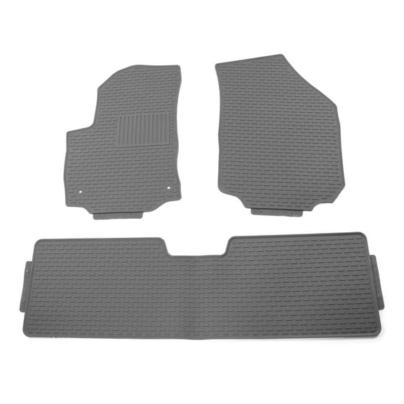 Ikon Motorsports Floor Mats Compatible With 2018-2024 Chevrolet Equinox, Gray Latex All Weather Car Auto Front Rear Carpets Liner 3PC Set Protector