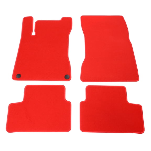 Ikon Motorsports Floor Mats Compatible With 2020-2025 Mercedes-Benz C118 CLA-Class, Red Nylon Car Auto Front Rear Carpets Liner 4PC Set Protector