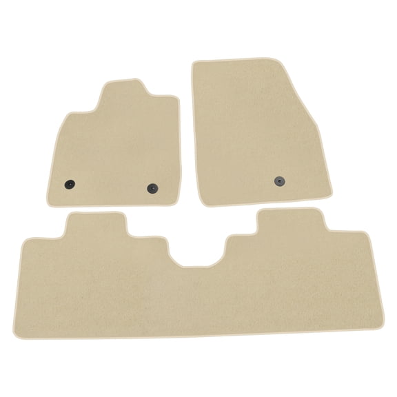 Ikon Motorsports Beige Floor Mats for 2021-2026 Ford Mustang Mach-E, Nylon Car Auto Front Rear Carpets Liner Protector 3pcs