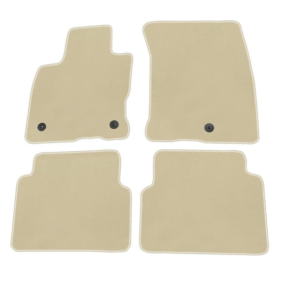 Ikon Motorsports Floor Mats Compatible With 2021-2025 Ford Bronco Sport, Beige Nylon Car Auto Front Rear Carpets Liner 4PC Set Protector