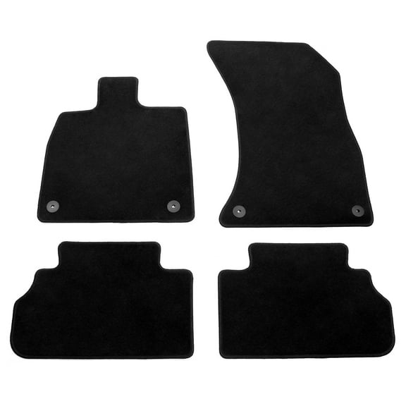 Ikon Motorsports Floor Mats Compatible with 2018-2023 Audi Q5 Black Nylon Car Floor Mats Carpet Front Rear Row 4PCS Set