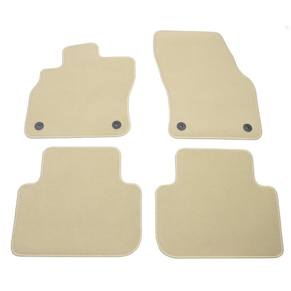 Ikon Motorsports Floor Mats Compatible with 2019-2025 Audi Q3 F3 Beige Nylon Car Floor Mats Carpet Front Rear Row 4PCS Set