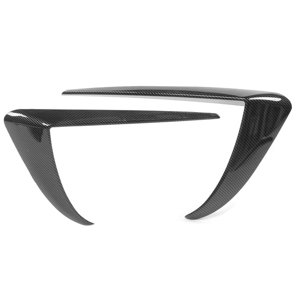 Ikon Motorsports Fog Light Trims Compatible With 2017-2023 Tesla Model 3 Carbon Fiber Print IKON Style ABS Plastic Driver Passenger Side Fog Lamp Decoration Accessories Eyebrows Cover 2PC