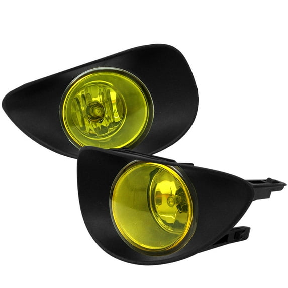 Ikon Motorsports Fog Lights Compatible with 06-08 Toyota Yaris Hatchback Yellow Lens Front Fog Lamps LH RH Pair Wiring Kit Included