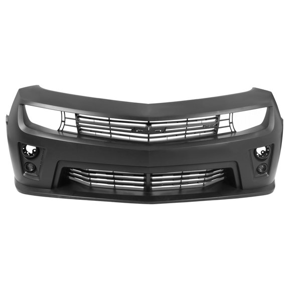 Ikon Motorsports Front Bumper Cover Compatible With 2010-2013 Chevy Camaro & 2014-2015 Camaro ZL1 Models ZL1 Style PP Front Bumper Undertray W/ Lower Upper Grille + Foglight W/ Cover Replacement
