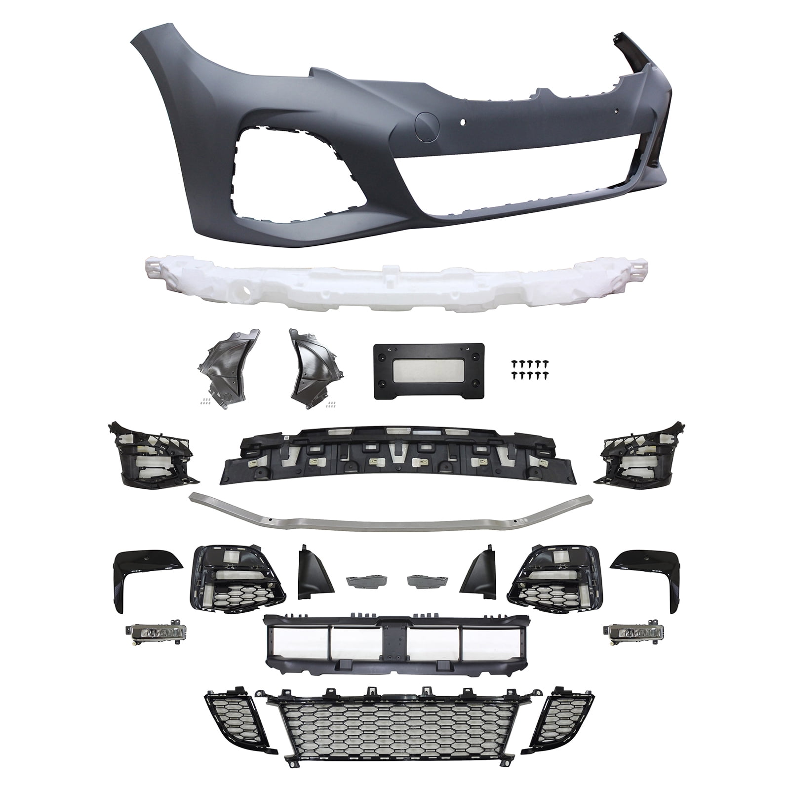 Ikon Motorsports Front Bumper Cover With Fog Light Lamp Sensor Holes No ...
