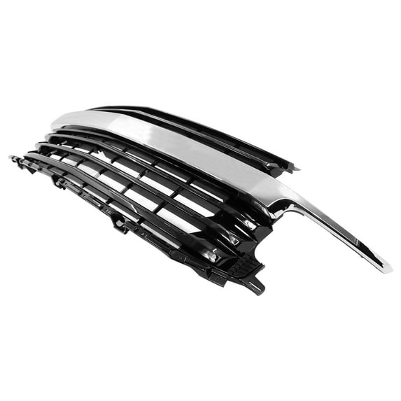 Ikon Motorsports Front Bumper Hood Grille Compatible With 2021-2024 Chevy Tahoe & Suburban Chrome & Gloss Black