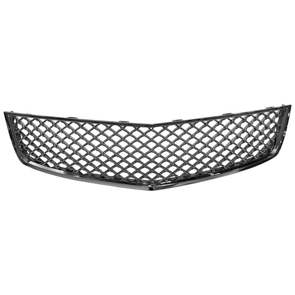 Ikon Motorsports Front Bumper Hood Lower Grille Grill Replacement For 2010-2012 Chevy Chevrolet Equinox, Chrome ABS Plastic