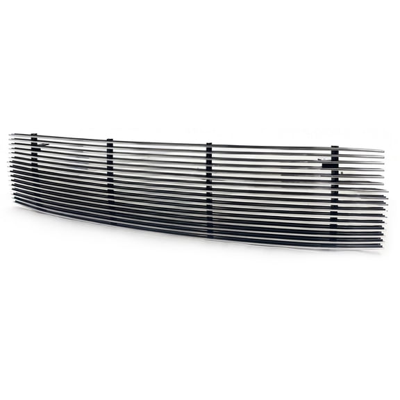 Ikon Motorsports Front Bumper Hood Upper Billet Grille Grill Insert Overlay Replacement Exterior Assembly For 1997-1998 Ford Expedition & F-150 Chrome