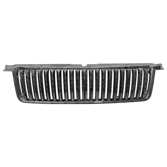 Ikon Motorsports Front Bumper Hood Upper Grille Grill Replacement For 2006-2010 Ford Explorer XLS, Vertical Style Chrome ABS Plastic