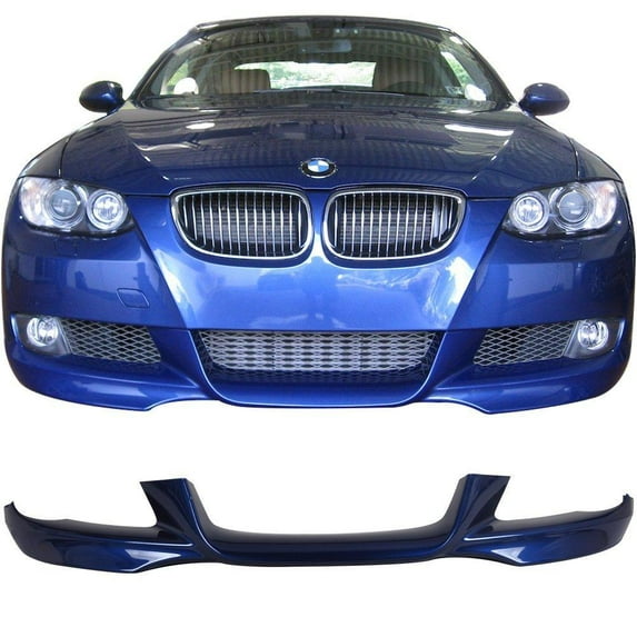 Ikon Motorsports Front Bumper Lip Compatible With 2007-2010 BMW E92 E93 3-Series Coupe Convertible M-Tech Style Lemans Blue Metallic #381 PP Air Dam Chin Protector Spoiler Splitter 2008 2009