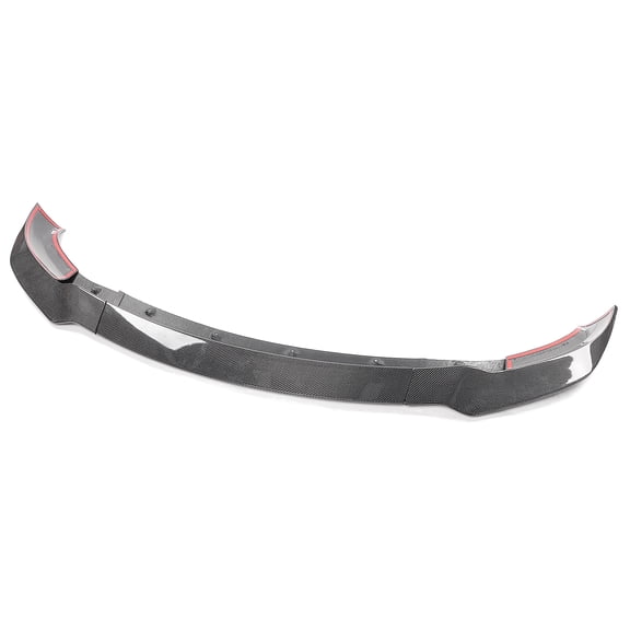 Ikon Motorsports Front Bumper Lip Compatible With 2017-2023 Tesla Model 3 Sedan 4-Door, Track Pack Style Gloss Black Real Carbon Fiber Front Lip Spoiler Splitter Lower Valance