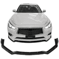 thumbnail image 1 of Ikon Motorsports Front Bumper Lip Compatible With 2018-2024 Infiniti Q50 Sport Models Gloss Black PP Polypropylene 3PCS Add-On Front Lip Spoiler Splitter, 1 of 9