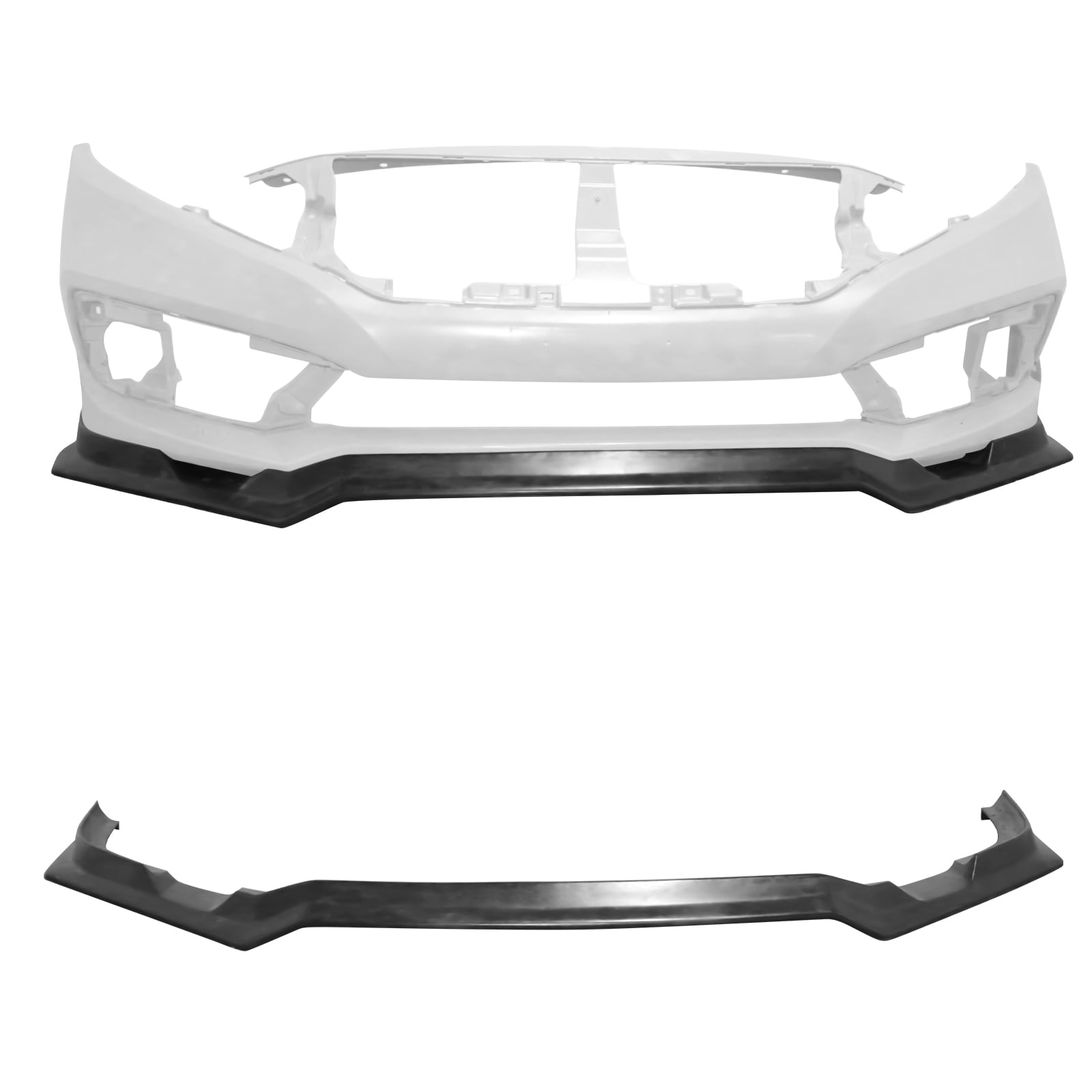 Ikon Motorsports Front Bumper Lip Compatible With 2019-2021 Honda Civic ...