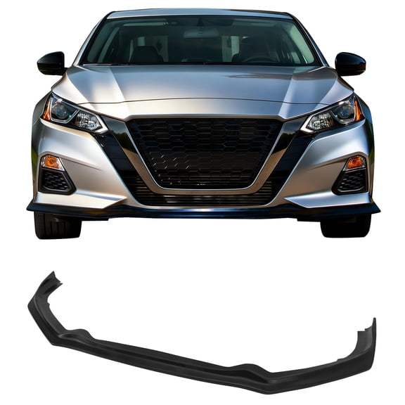Ikon MotorsportsFront Bumper Lip, Compatible with 2019-2022 Nissan Altima IKON CS Style Unpainted Black PU Poly Urethane Air Dam Chin Spoiler Protector Splitter 1PC