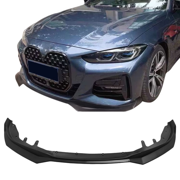 Ikon Motorsports Front Bumper Lip Fits 2021-2027 BMW G22 G23 4 Series 430i M440i Coupe W/ M Sport Bumper, CS Style Matte Black PP 3PCS