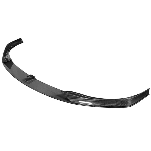 Ikon Motorsports Front Bumper Lip Compatible With 2021-2025 Tesla Model S Sedan 4-Door Gloss Black V Style Carbon Fiber Add On Air Dam Front Chin Spoiler Lower Valance 3PCS