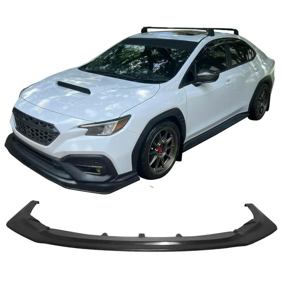 Ikon Motorsports Front Bumper Lip Compatible With 2022-2025 Subaru WRX (Base, Limited, Premium) CS Style Unpainted PU Front Lower Spoiler Air Dam Chin Splitter Bodykit Replacement