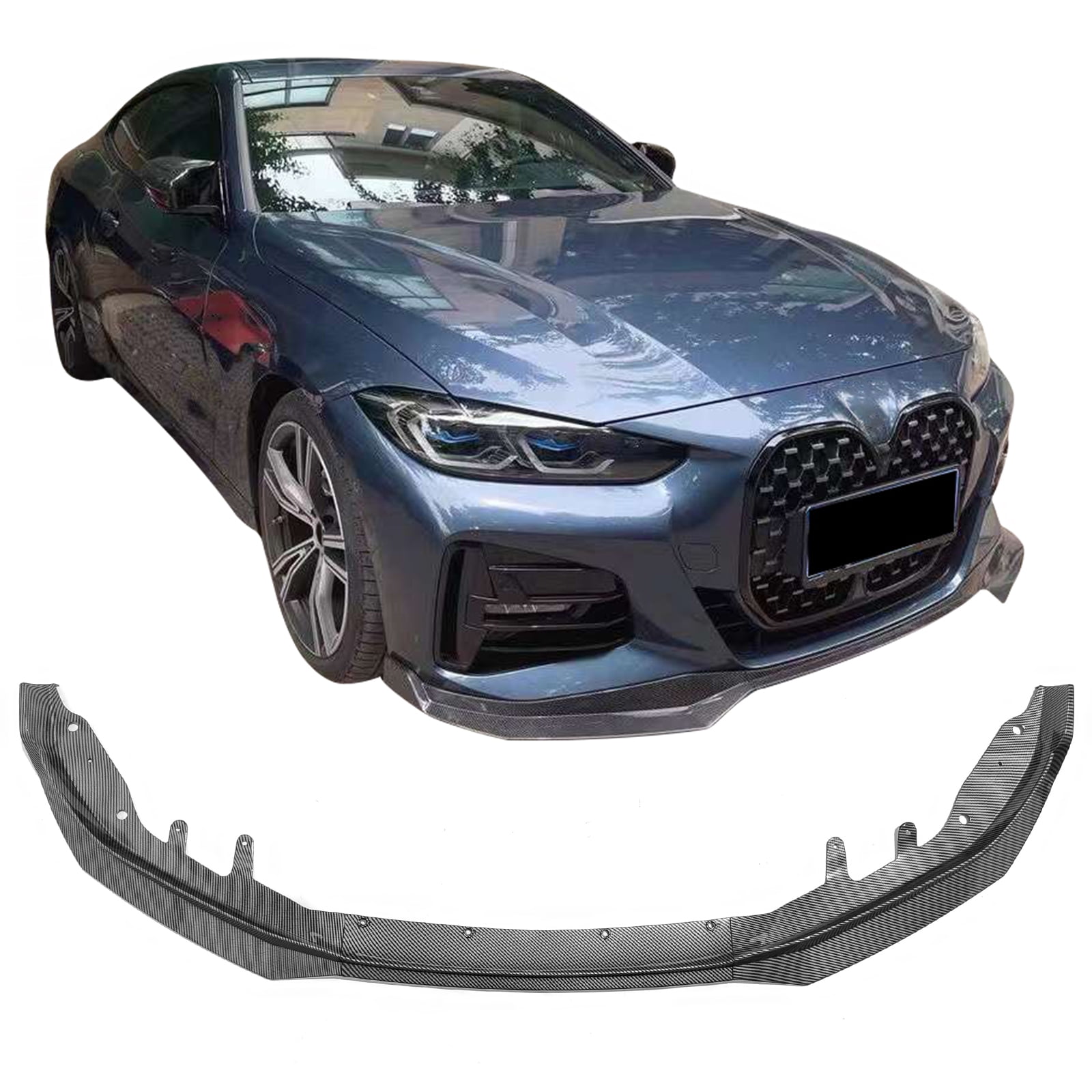 Ikon Motorsports Front Bumper Lip Compatible With 2021-2024 BMW G22 G23 ...