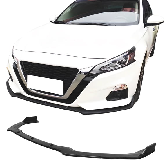 Ikon MotorsportsFront Bumper Lip Compatible with2019-2022 Nissan Altima, IK Style Unpainted Black PU, Lower Air Dam Chin Splitter 3PCS