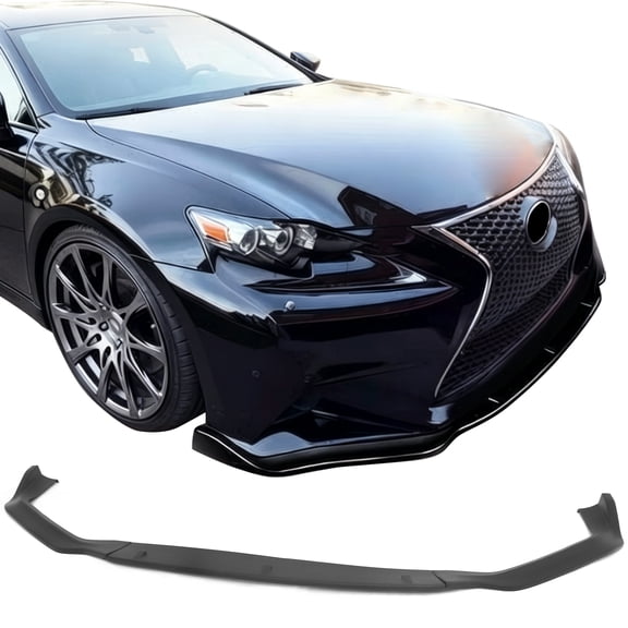 Ikon MotorsportsFront Bumper Lip Fits 2014-2016 Lexus IS F Sport Sedan, Matte Black PP IKON 2 Style Lower Spoiler 3PCS