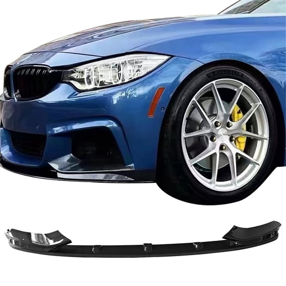 Ikon Motorsports Front Bumper Lip Fits2014-2020 BMW F32 F33 4-Series F36 Gran Coupe MP Style Carbon Fiber Print ABS Front Chin Spoiler Splitter 4PCS