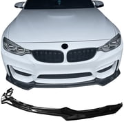Ikon Motorsports Front Bumper Lip Fits 2015-2020 BMW F80 M3 F83 F82 M4 CS Style Carbon Fiber Print ABS Plastic Front Chin Spoiler Splitter 2PCS