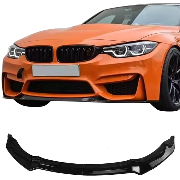 Ikon Motorsports Front Bumper Lip Fits2015-2020 BMW F80 M3 F83 F82 M4 CS Style Gloss Black ABS Plastic Front Chin Spoiler Splitter 2PCS