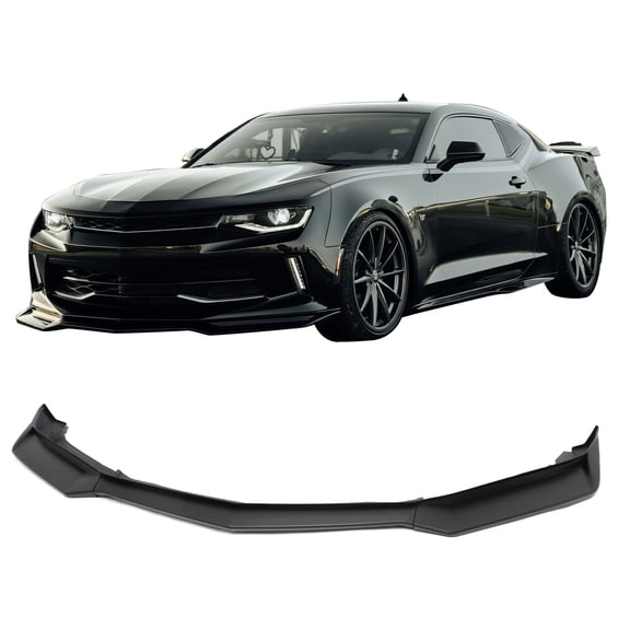Ikon Motorsports Front Bumper Lip Fits2016-2018 Chevrolet Camaro LT RS ZL1 Style Matte Black PP Polypropylene Air Dam Chin Spoiler Splitter 3PCS