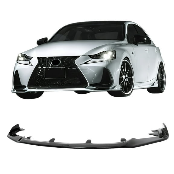 Ikon Motorsports Front Bumper Lip Fits 2017-2020 Lexus IS200t IS300 IS350, Artisan Style Front Lower Spoiler Air Dam Chin Guard, Gloss Black PP