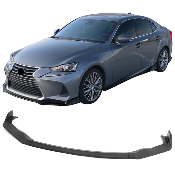 Ikon MotorsportsFront Bumper Lip Fits 2017-2020 Lexus IS200t IS300 IS350, Matte Black PP IKON Style Lower Spoiler 3PCS