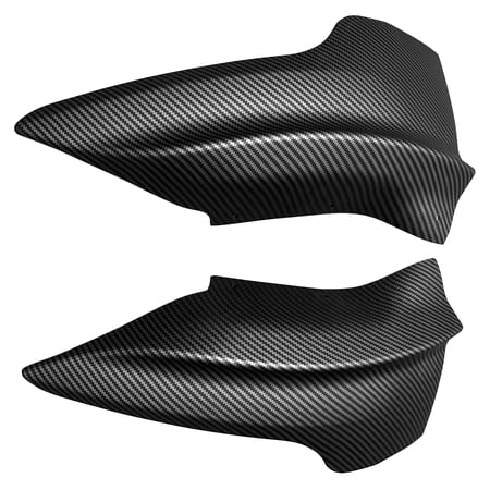 Ikon Motorsports Front Bumper Lip Splitter Winglets Compatible With 2020-2024 Tesla Model Y, 2PCS Front Bumper Lip Bodykit Splitter Canard Protector PP Matte Black Carbon Fiber Print