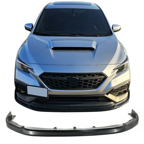 Ikon Motorsports Front Bumper Lip Spoiler Lower Air Dam Chin Splitter Bodykit Replacement Compatible With 2022-2025 Subaru WRX (Base, Limited, Premium) CS Style Unpainted Black PU Polyurethane