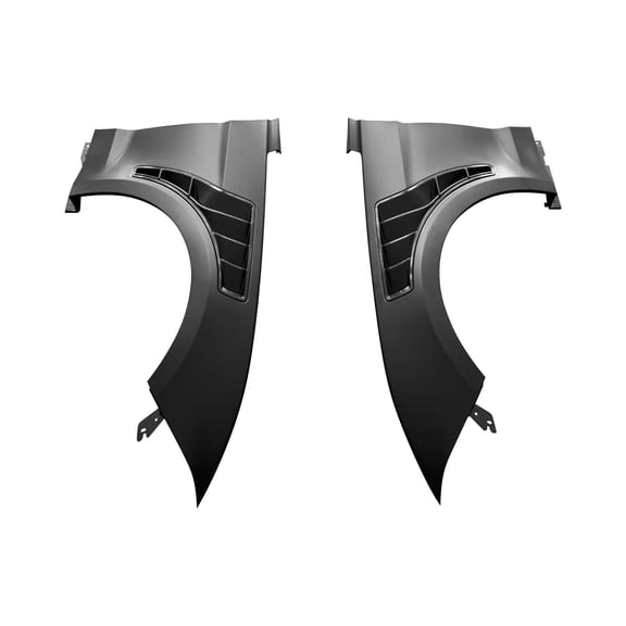 Ikon MotorsportsFront Fenders Fits2018-2023 Ford Mustang V6/GT/Bullitt,GT500KR Style AluminumBlack, Driver Passenger Side Vented Panel Replacement Covers