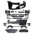 thumbnail image 1 of Ikon Motorsports Front + Rear Bumper Cover w/ Lip Compatible With 2017-2020 BMW G30 G31 5 Series, Unpainted CS Style Bumper Conversion With Sensor Holes Park Asst ACC Cover + 3PCS Front Lip Spoiler, 1 of 7